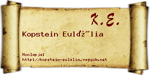 Kopstein Eulália névjegykártya